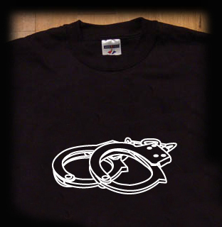 hand cuffs t shirt